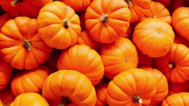 Pile Of Sweet Halloween Christmas Pumpkins At The Market