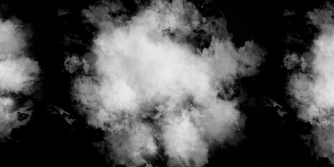 A black and white photograph of clouds in the sky. White cloud of smoke against black background. Ethereal Fog Overlays for Cinematic Ambiance. Soft white clouds floating against a dark sky.