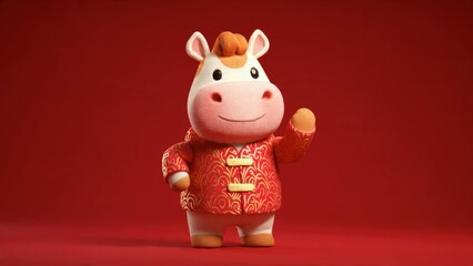 Fat Cute Horse Mascot Render for Lunar Celebration