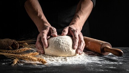 hand with knife and bread