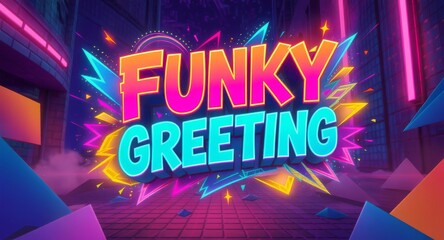 Funky Greeting Colorful Retro Style