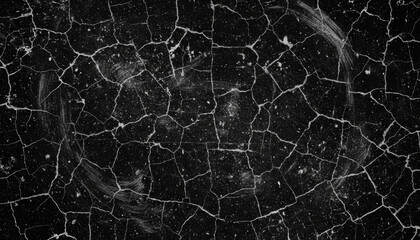 Cracked black background texture with peeling paint and fine dust creating moody abstract pattern background Background Concept