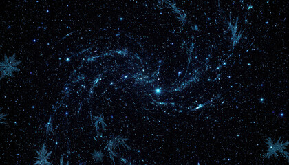 Sparkling star field galaxy spiral background night sky cosmic nebula celestial scene glowing blue stars Background Concept