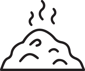Obraz premium Simple line art illustration of steaming pile, great for agriculture, compost, or waste management themes originally from scalable vector graphics