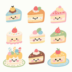 Cute Colorful Cake Slice Collection 
