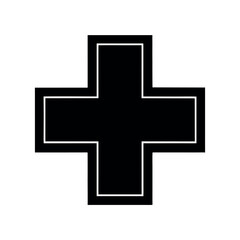 First Aid Cross Silhouette Vector Illustration
