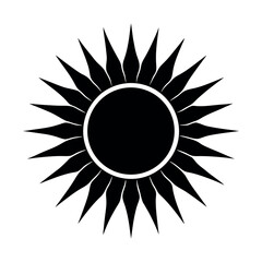 Sun with Rays Silhouette Vector Illustration