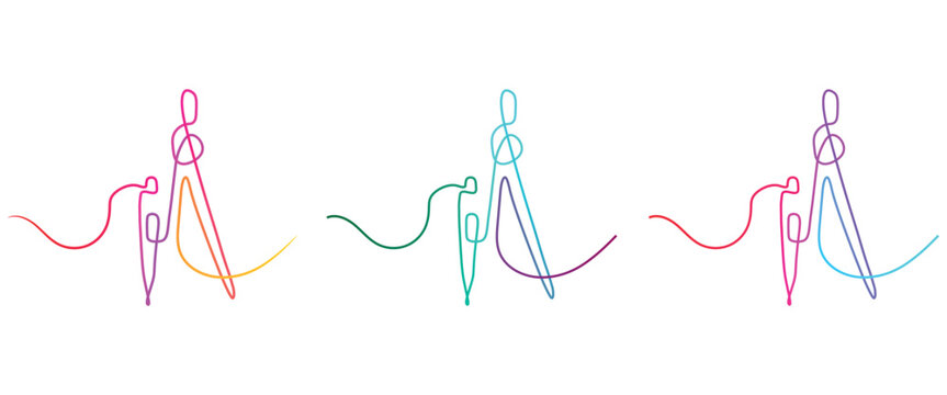 Connected Learning Journey Colorful Abstract Line Art with Figures Representing Parents and Children in Education and Child Development Depicting Support and Guidance with Vibrant Colors