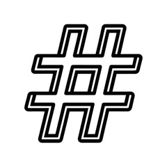 Hashtag Line Art Vector Illustration