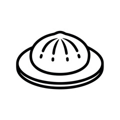 Steamed Bun on Plate Vector Illustration