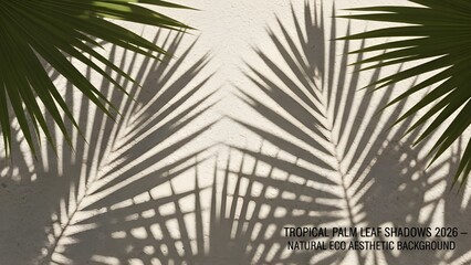 Obraz premium Tropical Palm Leaf Shadows 2026 – Natural Eco Aesthetic Background