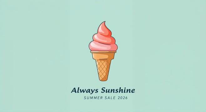 Summer Sweet Treat: An artistic rendering of a delectable ice cream cone, a symbol of joyful summer days.