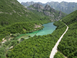 Surreal abstract landscape of Herzegovina hills and rivers, ideal for editorial and commercial use.
