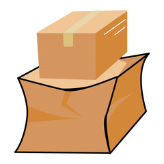 Illustration of Cardboard Boxes Stacked. do not stack