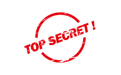 TOP SECRET ! - Red Rubber Stamp with text TOP SECRET !
