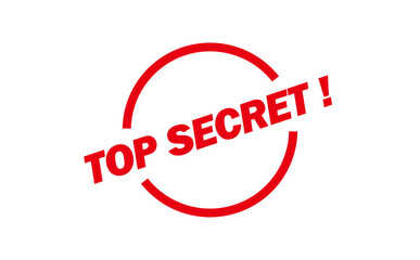 TOP SECRET ! - Red Rubber Stamp with text TOP SECRET !
