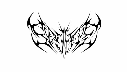 Savage tribal emblem in bold black vector style, perfect for streetwear prints, tattoos, decals, and digital design projects