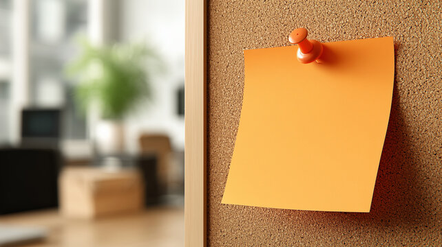 A pinned note on a cork board conveying the clarity of reminders and the organization of essential information within productive personal or professional environments.
