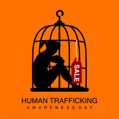 vector human trafficking awareness day poster template