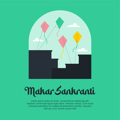 vector makar sankranti background template