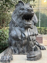 lion statue in front of palace