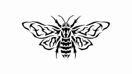 Golden Honey Bee Pollinating Flower in Natural Garden Environment