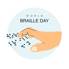 vector world braille day poster template