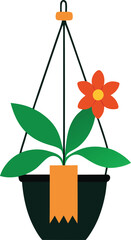 Orange flower blossom in a pink flowerpot for summer garden floral decoration