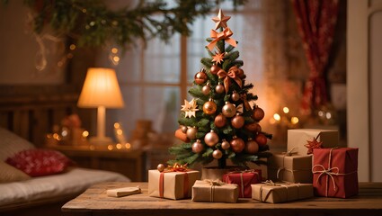 Warm Cozy Room Christmas Tree Decoration