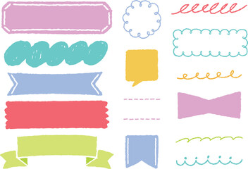 見出し背景とあしらいのセット　手描き風