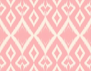 Pink and White Geometric Diamond Pattern