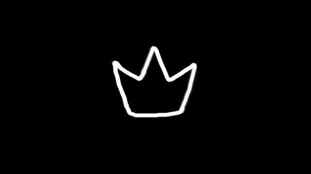Crown grunge animation 4k transparent background