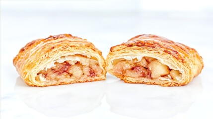 Fl flaky pastry filled with sweet apple filling, golden-brown and inviting, perfect for a delightful dessert or snack.