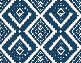 Dark Blue Geometric Diamond Pattern