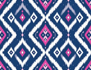 Vibrant Geometric Ikat Pattern Design