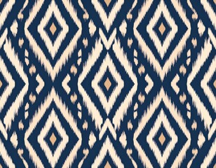 Tribal Geometric Diamond Ikat Pattern