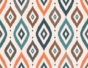 Colorful Geometric Diamond Textile Design