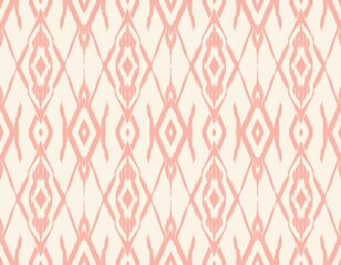 Peach and Cream Geometric Ikat Design