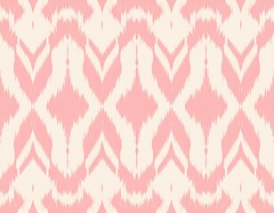 Pink Geometric Ikat Pattern Design