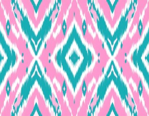 Vibrant Ikat Pattern with Diamond Shapes