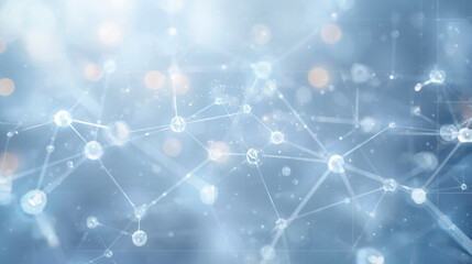 Digital Molecular Grid and Particle Connections Illustration