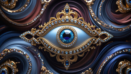 Ornate Cosmic Evil Eye &ndash; Luxurious Sacred Protection Symbol