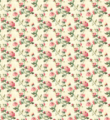 Watercolor Flowers Seamless Pattern Pattern on Light Background	
