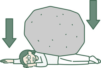 疲労困憊の40代女性のイラスト