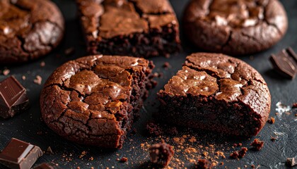 Delectable chocolate brownie delights on display