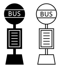 バス停のアイコン 黒