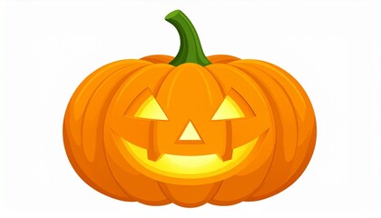 Fototapeta premium Classic Smiling Jack-O'-Lantern Halloween Pumpkin with Inner Glow