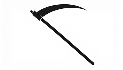 Obraz premium Grim Reaper Scythe Silhouette Isolated on White