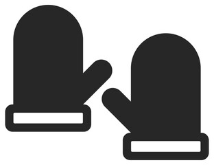 Winter gloves icon isolated on white background.