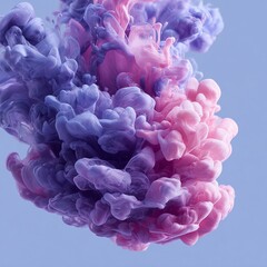 Obraz premium Abstract fluid art of rainbow cloud in milky bath with pastel color diffusion, luxury cosmetic visual concept